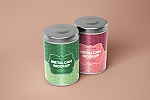 零食茶叶包装罐PSD样机贴图Glossy Round Tin Can Box Mockup B