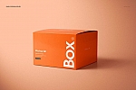 正方形纸盒包装盒礼盒PSD样机贴图 Chipboard Gloss Gift Box Mockup Set