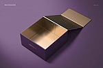 时尚精致正方形礼盒包装PSD样机贴图模版Magnetic Gift Box Mockup Set