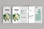 多角度设计展示四折页样机PSD贴图模版Four-Fold (4 fold) Brochure Mockups
