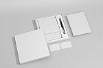 带纸盒笔记本名片笔记本礼盒设计商务VI样机模型