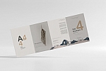 高级品牌小册子A4四折页样机ps素材贴图模版A4 size four fold brochure mockup