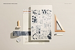 牛皮纸产品包装纸盒文件袋信封设计展示ps素材贴图样机模板 Noissue Kraft Mailer Mockup Set