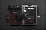 高品质黑色品牌设计VI样机展示psd分层智能贴图模板Dark Stationery Branding Mockup Set