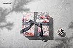 布料礼物礼盒包装纸盒样机贴图ps包装效果图素材下载Gift Box Wrapping Paper Mockup Set
