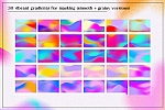 抽象霓虹颗粒感运动模糊渐变形状效果背景素材 Grained & Blurred – Grainy Shapes 1