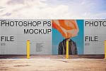 6款城市街头墙体围挡广告招贴海报样机贴图psd素材下载Street Billboard Mockup Set