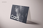 A4二折页折叠卡片PSD样机贴图Folded A4 Cards Mockup Set