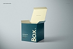 正方形礼盒包装盒样机PSD贴图模版Glossy Gift Square Box Mockup Set