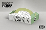 烘焙食品蛋糕礼盒手提盒样机PS素材贴图PastryDonut Box Carrier Mockup