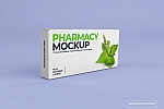 医药包装盒药品纸盒样机ps设计素材Medication box branding and packaging mockup