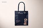 哑光PVC购物手提袋样机ps素材贴图模板 Matte PVC Reusable Tote Bag Mockups