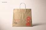 复古牛皮纸手提袋样机ps贴图模板Natural Kraft Shopping Bag 1 Mockup