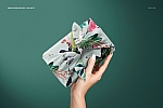 布料包装印花图案展示褶皱样机样机ps贴图模板 Furoshiki Fabric Wrap 2 Mockup Set