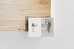 高端地产小册子A4二折页样机ps素材贴图模版A4 Size Bi-Fold Brochure Mockup