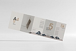 高端地产小册子A4五折页样机ps素材贴图模版A4 Size Five Fold Brochure Mockup