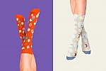 时尚逼真袜子脚模袜子印花图案Ps智能贴图样机模板