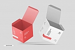 哑光礼品方盒纸盒产品包装样机PSD素材贴图模版