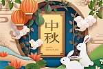 中国传统节日中秋佳节矢量背景海报插图插画设计素材