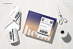 高品质快递包装箱气泡袋瓦楞包装盒样机psd素材贴图模版Noissue Shipping Labels Mockup Set
