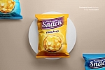 多角度展示设计零食包装袋样机贴图ps素材下载Snack pouch plastic bag mockup
