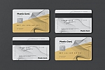 圆角名片卡片VIP会员卡ID芯片银行卡样机贴图ps分层素材下载yplastic card mock up 2