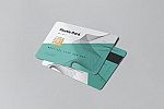 圆角名片卡片VIP会员卡ID芯片银行卡样机贴图ps分层素材下载yplastic card mock up 1
