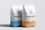纸袋食品包装袋样机贴图ps效果图素材下载Paper Bag Mock-up