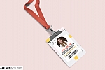 企业胸牌工卡样机贴图ps素材下载Corporate ID Card With Lanyard PSD Mockup