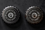 金属啤酒盖logo样机贴图ps素材下载Bottle Cap Metal Tin Signs Mockup