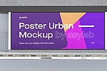 10款高级城市街头商场楼盘墙体围挡宣传广告公益海报画面设计展示贴图ps样机源文件 10 Urban Poster Street Mockups – PSD