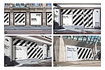 时尚街头店铺外里面橱窗玻璃贴纸广告海报设计展示样机 Shop Facade Mockup Bundle