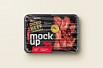 牛肉生鲜托盘盒超市透明打包盒标签一次性包装盒样机