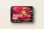 牛肉生鲜托盘盒超市透明打包盒标签一次性包装盒样机