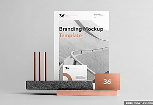 整套高端金色品牌VI样机贴图效果图Copperstone Branding Mockup