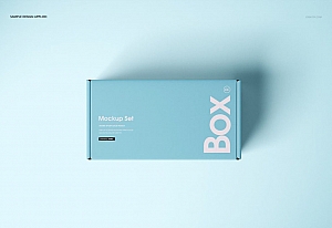 纸盒飞机盒PSD包装样机Front Tuck Mailer Box Mockup