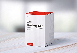 方形纸盒药品盒PSD包装样机贴图Box Mockup Set