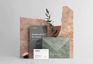 优质大理石办公文具品牌VI视觉PSD样机贴图Athena Branding Mockup