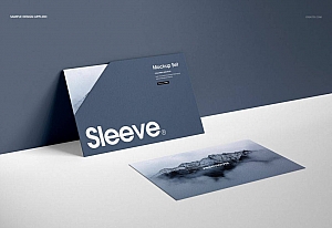创意A4封套卡片PSD样机分层贴图 Collateral Sleeves Mockup Set