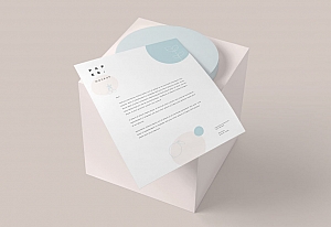 A4办公信纸样机PSD分层贴图模版Letter Stationery Paper Mockups
