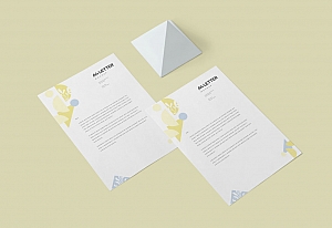 A4办公信纸样机PSD分层贴图模版A4 Size Letter Mockups