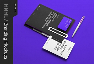 高端企业品牌VI样机商务名片展示ps素材贴图模板mnml branding mockups vol 2