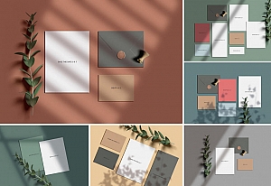 优质光影品牌VI样机贴图ps素材下载Wedding Invitation Suit Mockups