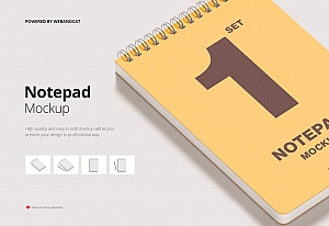 圈装素描本记事本日历本样机贴图ps素材下载Sketchbook / Notepad Mockup