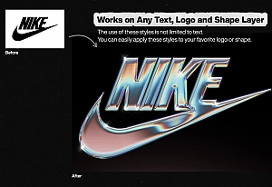 10款潮流炫酷金属光泽质感渐变立体文字效果PS样式模板 Chrome Text Styles03