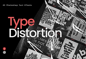 40款噪点磨损毛刺毛边模糊故障文字海报效果Ps样机贴图模板源文件 40 x Photoshop Text Effects