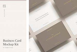 极简主义高级光影卡片名片样机贴图psd素材下载Business Card Mockup Kit