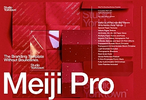 多规格品牌VI应用文具印刷工艺设计空白贴图ps样机素材国外设计模板Meiji Pro Branding Mockup Template