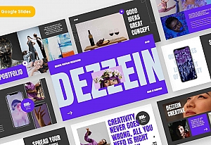 30多页极简品牌营销业务策划演示文稿图文排版设计ppt模板 DEZZEIN – Portfolio ppt+key