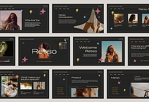 复古简约品牌营销策划演示文稿设计Keynote+ppt模板 Retso – Retro Style Pitch Deck Keynote+ppt Template